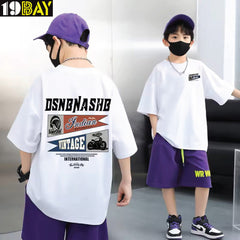 Oversized Playwear Cotton T-Shirt for Kids – Drop Shoulder for Flex Fit