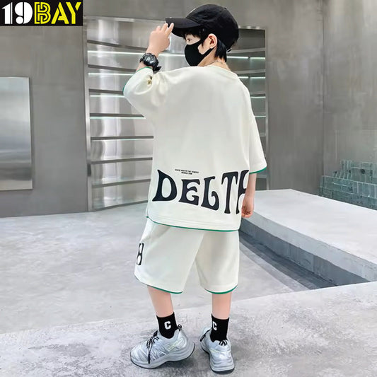 Unisex Kids Drop Shoulder T-Shirt – Oversized Street Style Meets Comfort