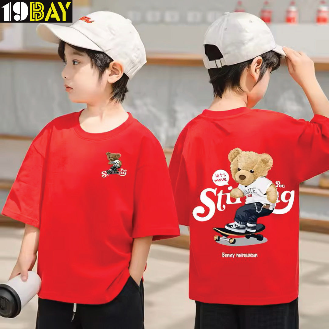 Active Fit Cotton T-Shirt – Oversized Style for Energetic Kids