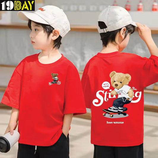 Active Fit Cotton T-Shirt – Oversized Style for Energetic Kids