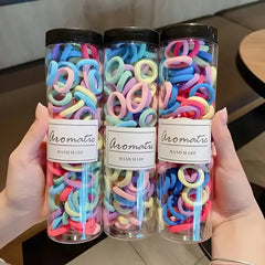 100 Pcs Baby Girl Hair Bands – Colorful Mini Elastic Rubber Bands for Kids & Toddlers
