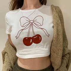 Trendy Cropped T-Shirt with Print – Soft Cotton Blend