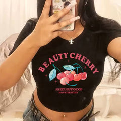Vintage Style Printed Crop Tee – Perfect Throwback Look