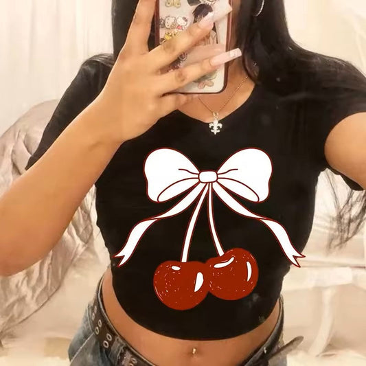 Cute Printed Crop Tee – Perfect for Day Outfits & Lounge Looks