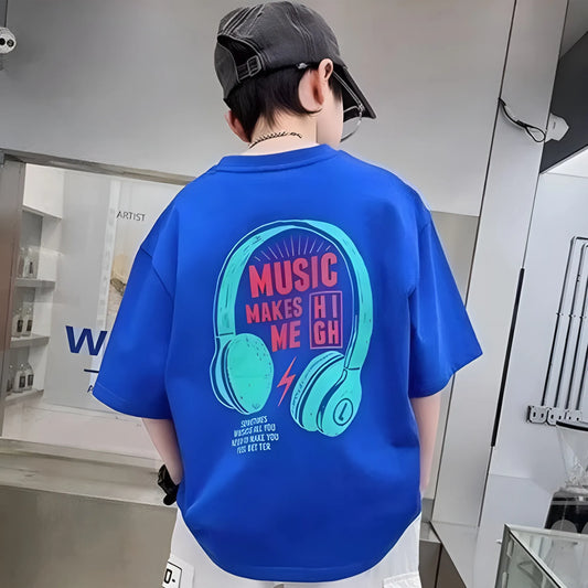 Regal Reverie Luxurious Royal Blue Kids Oversized Tees