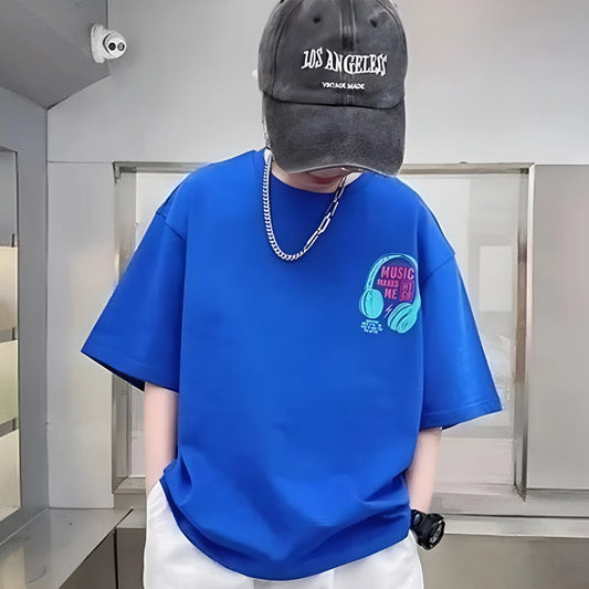 Regal Reverie Luxurious Royal Blue Kids Oversized Tees