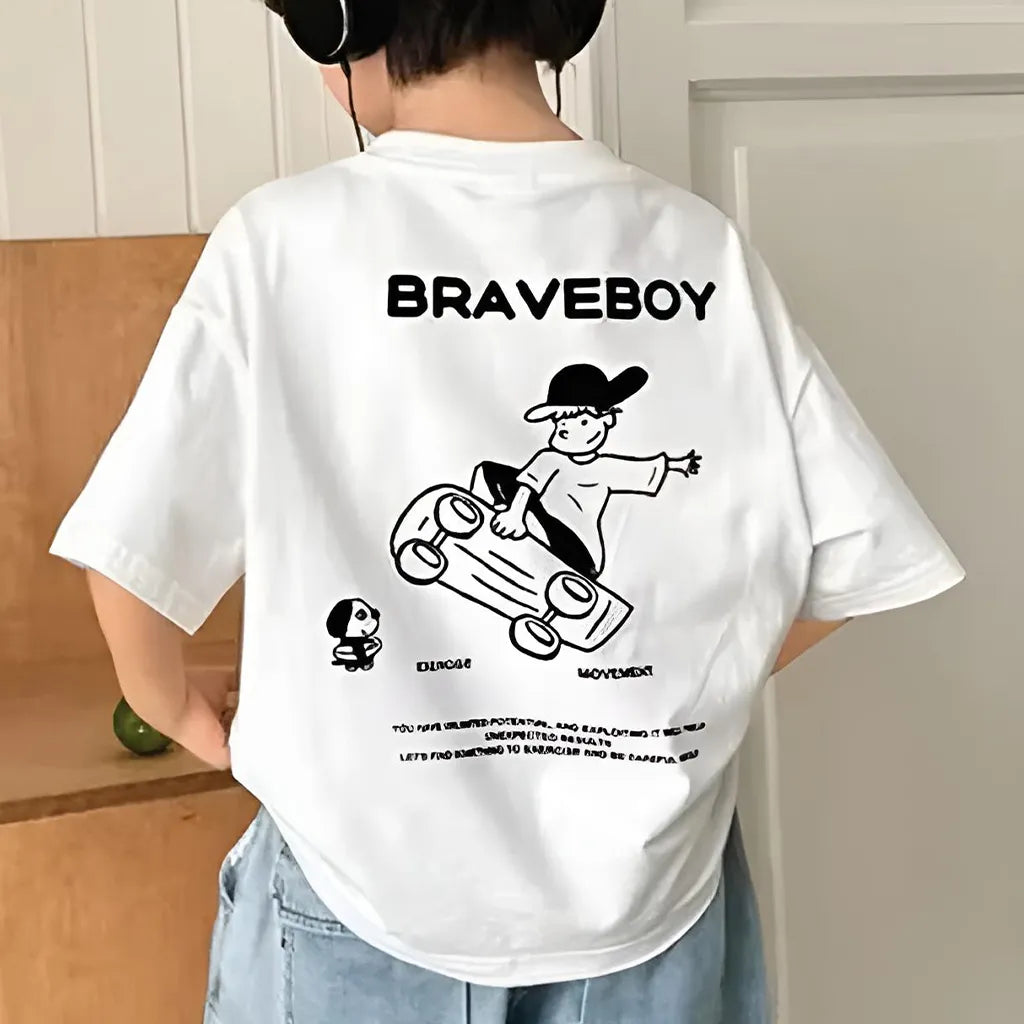 Soft Touch Cotton T-Shirt – Oversized Fit for Comfort-Seeking Kids