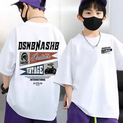 Oversized Playwear Cotton T-Shirt for Kids – Drop Shoulder for Flex Fit