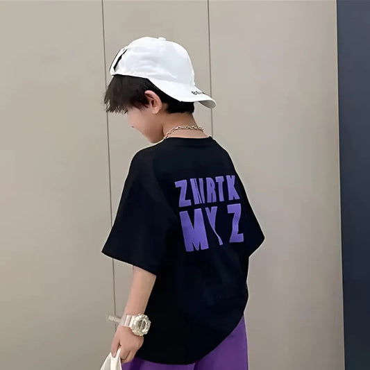 Jet Black Jubilee Luxurious Oversized Tees for Kids