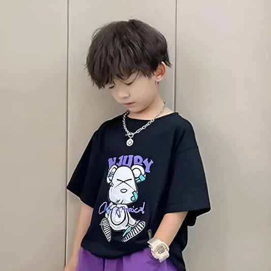 Jet Black Jubilee Luxurious Oversized Tees for Kids