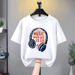 kids top Bottom Music Graphics Oversized T-Shirt and Pant Set