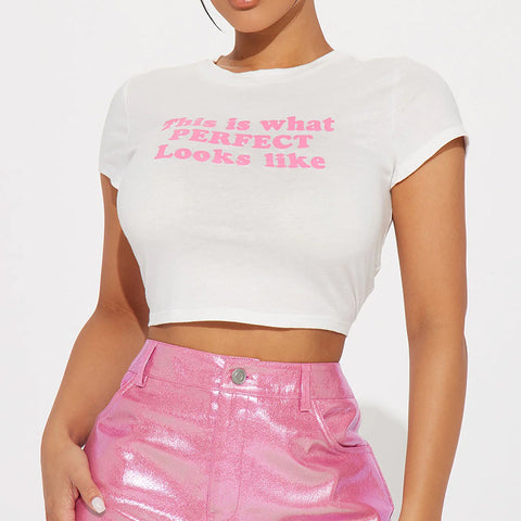 Fashionable Short Sleeve Crop Top – Lightweight Summer Wear for Girls & Ladies