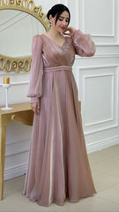 Modest Full Sleeve Party Gown – Stylish Yet Covered Formal Look