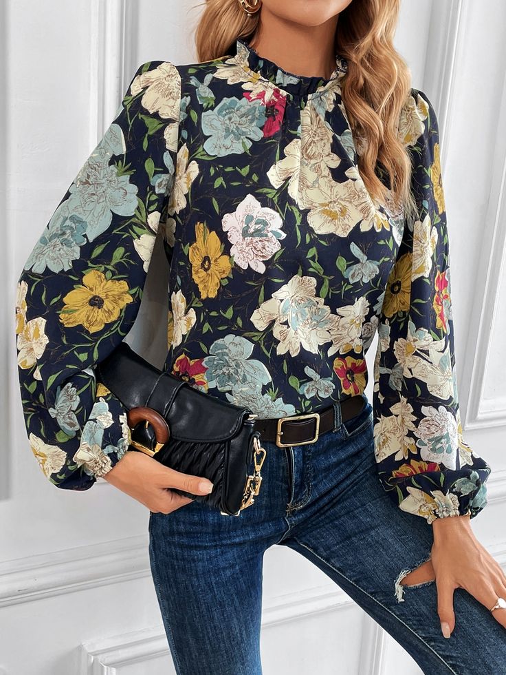 Add a Feminine Twist – Mock Neck Ruffle Blouse for Any Occasion