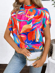 Sophisticated Yet Soft – Ruffle Neckline Blouse with Mock Collar