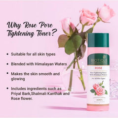 Biotique Bio Rose Pore Tightening Toner With Himalayan Water, 120ml