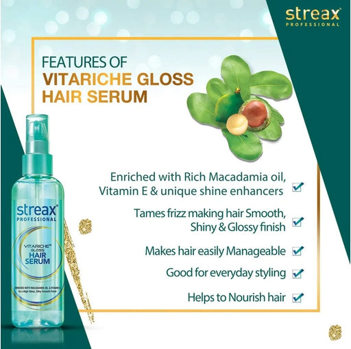 Streax Professional Vitariche Gloss Hair Serum (115 ml)