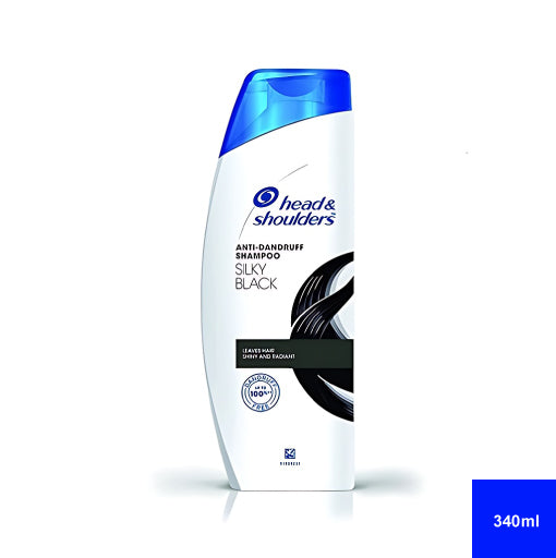 Head & Shoulders Anti Dandruff Silky Black Hair Shampoo for Women & Men (340 ml)