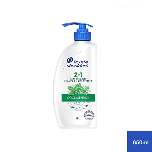 Head & Shoulders Cool Menthol 2-in-1 Anti Dandruff Hair Shampoo Plus Conditioner (650 ml)