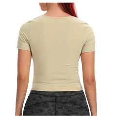 Fashionista's Choice Oat Scoop Neck Crop Tops