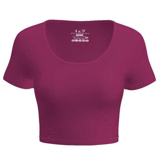 Casual Couture Winterbloom Scoop Neck Crop Tops Tee