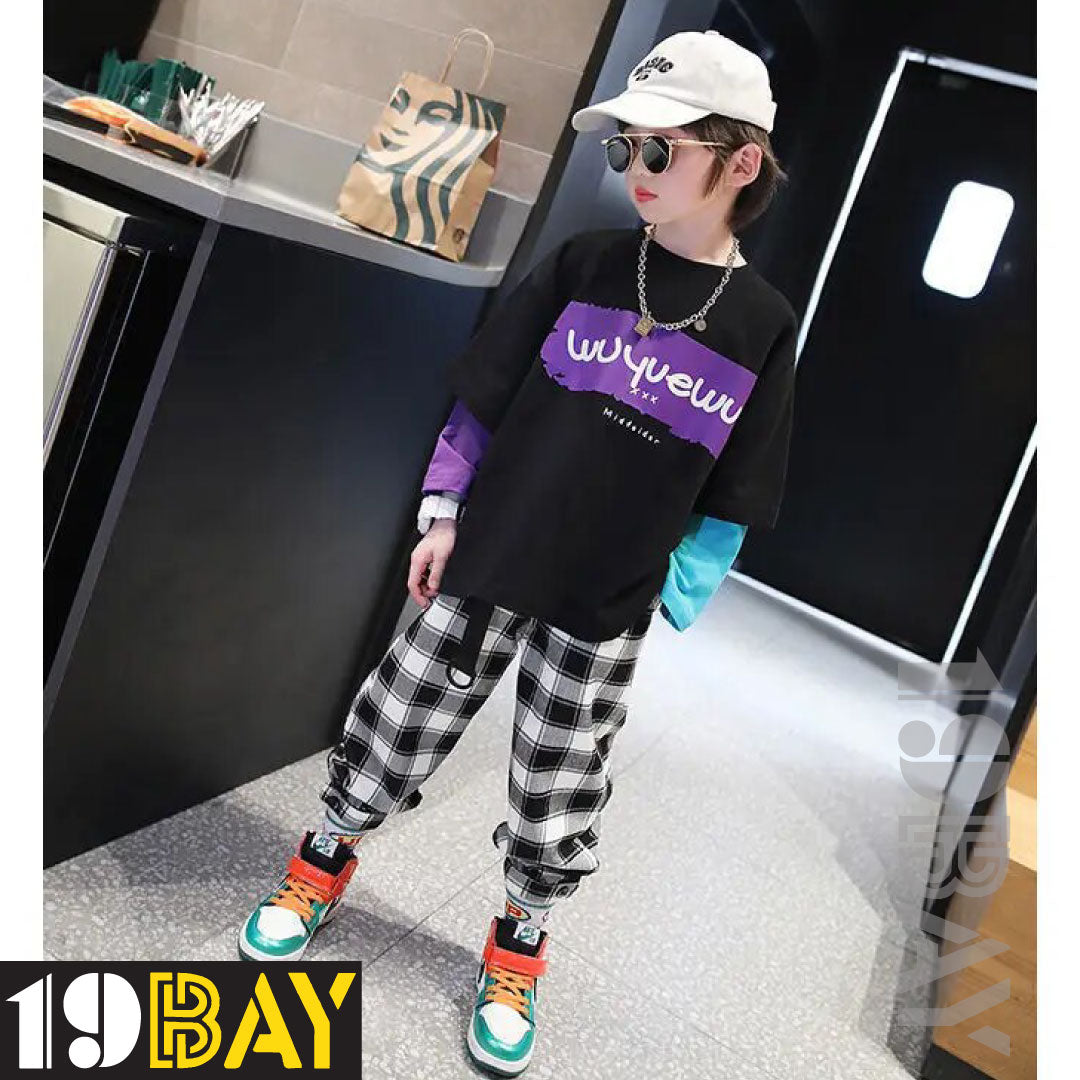 Obsidian Odyssey Chic Kids Oversized Tees in Black