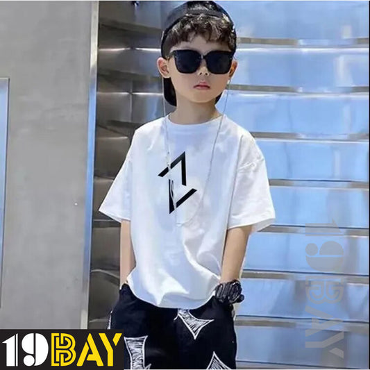 Pearly Perfection Stylish Kids Oversized White Tees
