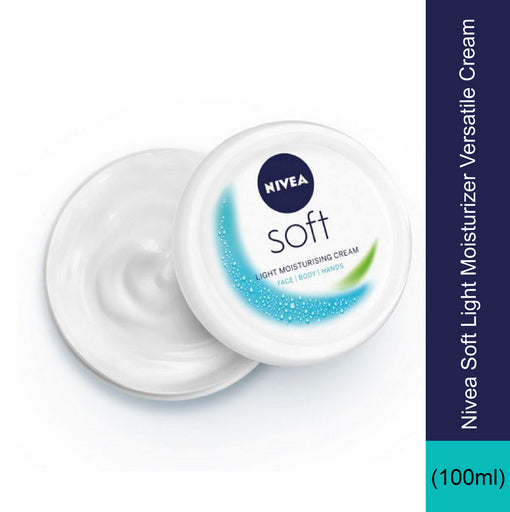 Nivea Soft Light Moisturizer Versatile Cream for Face, Hands & Body- 100ml