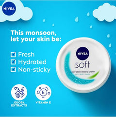 Nivea Soft Light Moisturizer Versatile Cream for Face, Hands & Body- 100ml