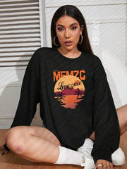 Black Longsleeve Casual Oversized Tee - 19bay