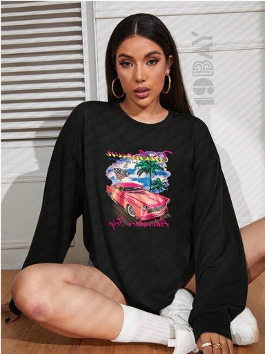 Black Oversized Longsleeve Fashion Tee - 19bay