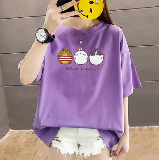 Chic Lavender Oversized Tee for Ladies - 19bay