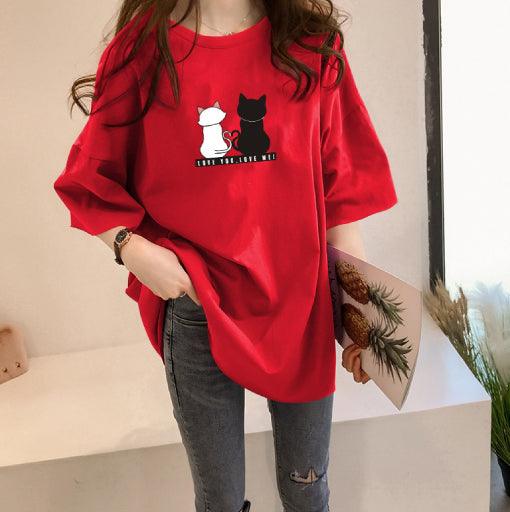 Chic Red Hued Women's T-Shirt - 19bay