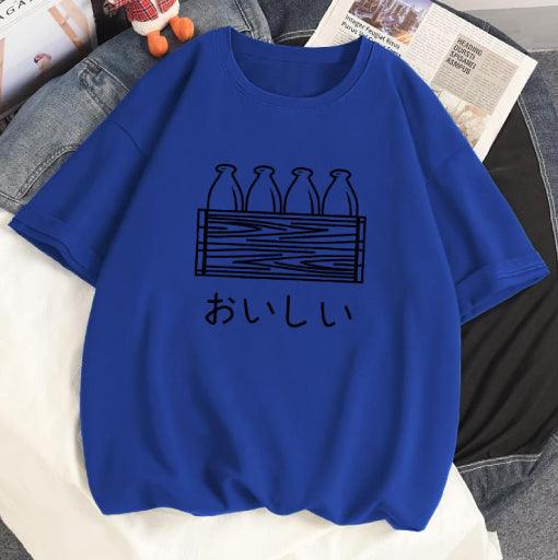 Elegant Royal Blue Oversize Women's Tee - 19bay