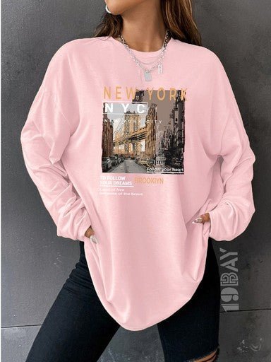 Light Pink Loose Fit Longsleeve Tee - 19bay