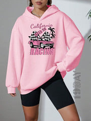 Pink Chic Buggy Drop Shoulder Hoodie