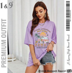 Trendy Lavender Loose Fit Tee - 19bay